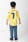 Shop_Partykles_Yellow Cotton Embroidery, Patchwork Ronaldo Shirt _at_Aza_Fashions