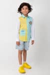 Partykles_Aqua Cotton Embroidery Sea Creature Shirt _Online_at_Aza_Fashions
