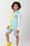 Buy_Partykles_Aqua Cotton Embroidery Sea Creature Shirt _Online_at_Aza_Fashions