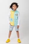 Shop_Partykles_Aqua Cotton Embroidery Sea Creature Shirt _Online_at_Aza_Fashions