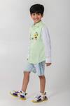 Partykles_Green Cotton Embroidery Pickleball Play Shirt _Online_at_Aza_Fashions