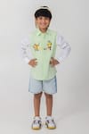Buy_Partykles_Green Cotton Embroidery Pickleball Play Shirt _Online_at_Aza_Fashions