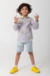 Shop_Partykles_Gray Cotton Embroidery Expression Shirt _Online_at_Aza_Fashions