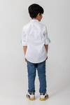 Shop Partykles White Cotton Embroidery, Beads Football Shirt at Aza Fashions Shop_Partykles_White Cotton Embroidery, Beads Football Shirt _at_Aza_Fashions