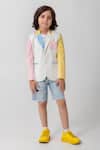 Partykles Multi Color Rayon Colorblock Blazer Online at Aza Fashions Partykles_Multi Color Rayon Colorblock Blazer _Online_at_Aza_Fashions