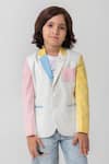Buy Partykles Multi Color Rayon Colorblock Blazer at Aza Fashions Buy_Partykles_Multi Color Rayon Colorblock Blazer _at_Aza_Fashions