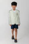 Buy_Partykles_Mint Embroidery, Piping Pickleball Logo Blazer _Online_at_Aza_Fashions
