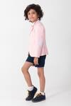 Partykles_Pink Tape Detailed Collar Blazer _Online_at_Aza_Fashions