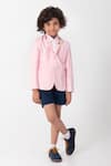 Buy_Partykles_Pink Tape Detailed Collar Blazer _Online_at_Aza_Fashions