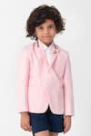 Buy_Partykles_Pink Tape Detailed Collar Blazer _at_Aza_Fashions