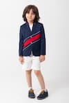 Partykles Navy Rayon Nautical Blazer Online at Aza Fashions Partykles_Navy Rayon Nautical Blazer _Online_at_Aza_Fashions