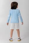 Shop_Partykles_Sky Blue Rayon Embroidery Pickleball Logo Blazer _at_Aza_Fashions