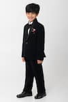 Partykles_Black Polyester, Suiting Shawl Collar Tuxedo Set _Online_at_Aza_Fashions