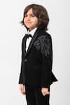 Buy_Partykles_Black Polyester, Suiting Beads, Embroidery Lion Tuxedo _Online_at_Aza_Fashions