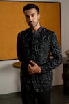 Buy Mishru Black Silk, Cotton, Lycra Embroidery, Beads Iver Jodhpuri Jacket And Pant Set Online at Aza Fashions Buy_Mishru_Black Silk, Cotton, Lycra Embroidery, Beads Iver Jodhpuri Jacket And Pant Set _Online_at_Aza_Fashions