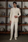 Buy_Mishru_Ivory Silk, Cotton Embroidery Adhva Jodhpuri Jacket Set _at_Aza_Fashions