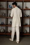 Shop_Mishru_Ivory Chanderi, Cotton, Lycra Embroidery, Sequins, Beads Aarav Kurta Set _at_Aza_Fashions