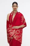 Buy_Ekaya Banaras_Red Cherry Blossom Handwoven Shawl _Online_at_Aza_Fashions