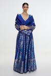 Buy Ekaya Banaras Blue Kadhwa Banarasi Handwoven Shawl at Aza Fashions Buy_Ekaya Banaras_Blue Kadhwa Banarasi Handwoven Shawl _at_Aza_Fashions