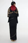 Shop_Ekaya Banaras_Black Cherry Blossom Handwoven Shawl _at_Aza_Fashions