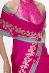 Buy_Ekaya Banaras_Fuchsia Silk Embroidery, Zari Floral Handwoven Saree _Online_at_Aza_Fashions