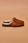 Dmodot_Brown Hoffler Bruno Riveto Leather Mules _Online_at_Aza_Fashions