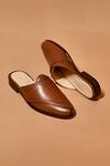 Shop_Dmodot_Brown Hoffler Bruno Riveto Leather Mules _at_Aza_Fashions