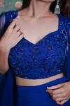 Shop_Dajwaree_Blue Georgette Beads Open Neck, Sweetheart Sejeh Embroidered Blouse Palazzo Set _Online_at_Aza_Fashions