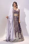 Buy Samyukta Singhania Purple Tissue Embroidery, Zari, Sequins Sweetheart Neck Lehenga Blouse Set Online at Aza Fashions Buy_Samyukta Singhania_Purple Tissue Embroidery, Zari, Sequins Sweetheart Neck Lehenga Blouse Set _Online_at_Aza_Fashions