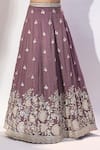 Samyukta Singhania_Purple Tissue Embroidery, Sequins, Zari, Stones Sweetheart Neck Lehenga Set _Online_at_Aza_Fashions