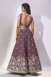Shop_Samyukta Singhania_Purple Tissue Embroidery, Sequins, Zari, Stones Sweetheart Neck Lehenga Set _at_Aza_Fashions