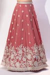 Shop_Samyukta Singhania_Rose Gold Tissue Embroidery, Sequins, Stones Sweetheart Neck Floral Lehenga Set _Online_at_Aza_Fashions