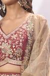 Samyukta Singhania Rose Gold Georgette Embroidery, Sequins, Stones Floral Lehenga Blouse Set at Aza Fashions Samyukta Singhania_Rose Gold Georgette Embroidery, Sequins, Stones Floral Lehenga Blouse Set _at_Aza_Fashions