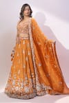 Buy Samyukta Singhania Orange Tissue Embroidery, Sequins Sweetheart Neck, Square Lehenga Blouse Set Online at Aza Fashions Buy_Samyukta Singhania_Orange Tissue Embroidery, Sequins Sweetheart Neck, Square Lehenga Blouse Set _Online_at_Aza_Fashions