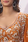 Shop Samyukta Singhania Orange Tissue Embroidery, Sequins Sweetheart Neck, Square Lehenga Blouse Set Online at Aza Fashions Shop_Samyukta Singhania_Orange Tissue Embroidery, Sequins Sweetheart Neck, Square Lehenga Blouse Set _Online_at_Aza_Fashions