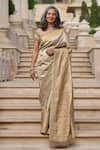 Buy Tarun Tahiliani Gold Embroidery, Zari, Tassels, Beads Kanjivaram Marori Saree And Blouse Set at Aza Fashions Buy_Tarun Tahiliani_Gold Embroidery, Zari, Tassels, Beads Kanjivaram Marori Saree And Blouse Set _at_Aza_Fashions