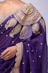 Buy_Azeera_Purple Organza Embroidery, Zari Saree With Unstitched Blouse Piece 