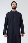 Aariyana Couture_Blue Mandarin Collar Kurta Set _Online
