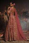 Shop_House of ayra_Pink Silk Embroidery, Sequins, Tassels, Zari Sweetheart Rose Bridal Lehenga Set _at_Aza_Fashions