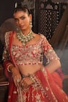 Buy_House of ayra_Red Silk Embroidery, Metallic Thread, Tassels, Noor Zardosi Bridal Lehenga Set _Online_at_Aza_Fashions
