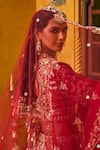 Buy House of ayra Burgundy Silk, Net Embroidery, Zari, Tassels, Rosewood Bridal Lehenga Set Online at Aza Fashions Buy_House of ayra_Burgundy Silk, Net Embroidery, Zari, Tassels, Rosewood Bridal Lehenga Set _Online_at_Aza_Fashions