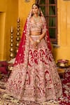 Buy House of ayra Burgundy Silk, Net Embroidery, Zari, Tassels, Rosewood Bridal Lehenga Set at Aza Fashions Buy_House of ayra_Burgundy Silk, Net Embroidery, Zari, Tassels, Rosewood Bridal Lehenga Set _at_Aza_Fashions