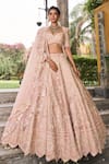 Buy House of ayra Peach Silk, Net Embroidery, Sequins, Beads, Fabric Peafowl Bridal Lehenga Set at Aza Fashions Buy_House of ayra_Peach Silk, Net Embroidery, Sequins, Beads, Fabric Peafowl Bridal Lehenga Set _at_Aza_Fashions