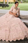 Buy House of ayra Peach Silk, Net Embroidery, Sequins, Beads, Fabric Peafowl Bridal Lehenga Set Online at Aza Fashions Buy_House of ayra_Peach Silk, Net Embroidery, Sequins, Beads, Fabric Peafowl Bridal Lehenga Set _Online_at_Aza_Fashions