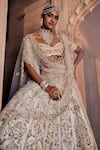 House of ayra_Off White Silk, Net Zari, Embroidery, Solara Zardozi Bridal Lehenga Set _Online_at_Aza_Fashions
