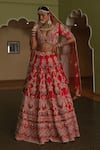 Buy_House of ayra_Fuchsia Silk, Net Embroidery, Zari, Metallic Signature Bridal Lehenga Set _at_Aza_Fashions