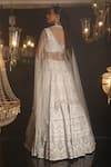 Shop_House of ayra_White Sequins, Stones, Cut Work, Embroidery, Beads Lunel Geometric Lehenga Set _at_Aza_Fashions
