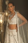 Buy_House of ayra_White Sequins, Stones, Cut Work, Embroidery, Beads Lunel Geometric Lehenga Set _Online_at_Aza_Fashions