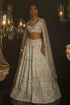Shop_House of ayra_White Sequins, Stones, Cut Work, Embroidery, Beads Lunel Geometric Lehenga Set _Online_at_Aza_Fashions
