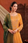 Buy Farha Syed Yellow Chanderi Silk, Tissue, Organza Embroidery, Metallic Anarkali Pant Set Online at Aza Fashions Buy_Farha Syed_Yellow Chanderi Silk, Tissue, Organza Embroidery, Metallic Anarkali Pant Set _Online_at_Aza_Fashions
